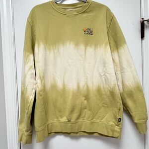 Vans Green Acid Wash Sweatshirt Have a Nice Day Embroidery Sz L